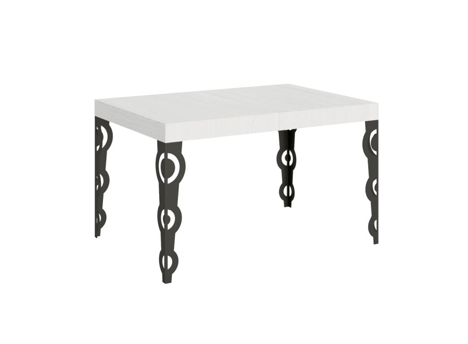 Extendable Table up to 4 m in Melamine Wood and Iron Made in Italy - Marella Viadurini