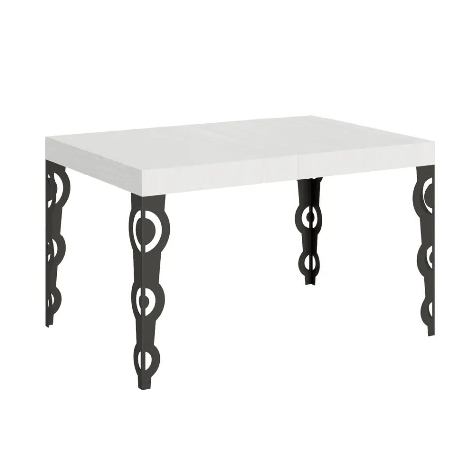 Extendable Table up to 4 m in Melamine Wood and Iron Made in Italy - Marella Viadurini