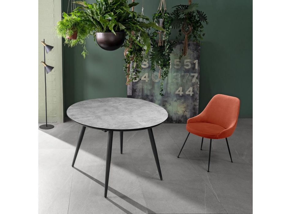 Extendable table up to 150 cm with melamine top and metal base - Iberia Viadurini