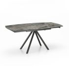 Extendable table up to 180 cm in ceramic on glass and metal - Lozzolo Viadurini