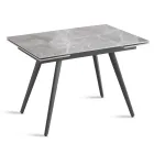 Extendable Table Up to 180 cm in Marble-Effect Stone and Metal - Numa Viadurini