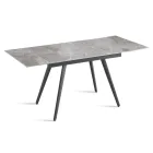 Extendable Table Up to 180 cm in Marble-Effect Stone and Metal - Numa Viadurini
