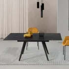 Extendable Table Up to 180 cm in Marble-Effect Stone and Metal - Numa Viadurini