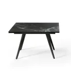 Extendable Table Up to 180 cm in Marble-Effect Stone and Metal - Numa Viadurini