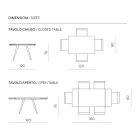 Extendable Table Up to 180 cm in Marble-Effect Stone and Metal - Numa Viadurini