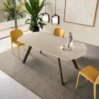 Extendable Table Up to 180 cm in Sintered Stone with a Marble Effect - Talia Viadurini