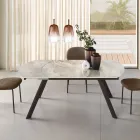 Extendable Table Up to 180 cm in Sintered Stone with a Marble Effect - Talia Viadurini