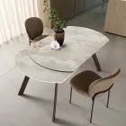Extendable Table Up to 180 cm in Sintered Stone with a Marble Effect - Talia Viadurini