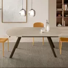 Extendable Table Up to 180 cm in Sintered Stone with a Marble Effect - Talia Viadurini
