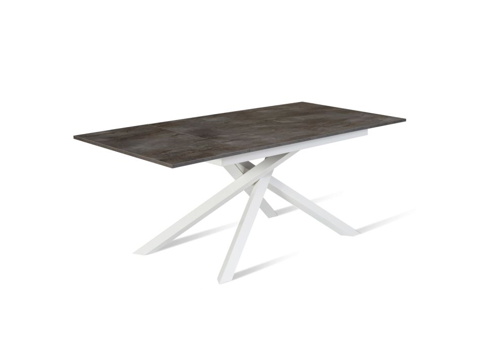 Extendable table up to 190 cm in metal and melamine top - Lavender Viadurini