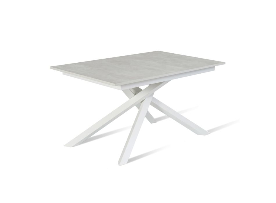 Extendable table up to 190 cm in metal and melamine top - Lavender Viadurini