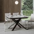 Extendable Table up to 2 Meters in Wood and Iron Made in Italy - Gattix