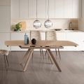 Extendable Table Up to 210 cm in Glass and Painted Metal - Naxos