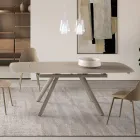 Extendable Table Up to 210 cm in Glass and Painted Metal - Naxos Viadurini