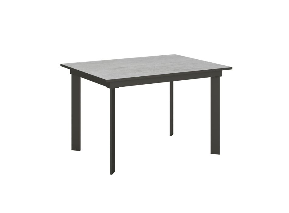 Extendable table up to 220 cm with iron frame and edge Made in Italy - Luna Viadurini