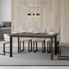Extendable table up to 220 cm with iron frame and edge Made in Italy - Luna Viadurini