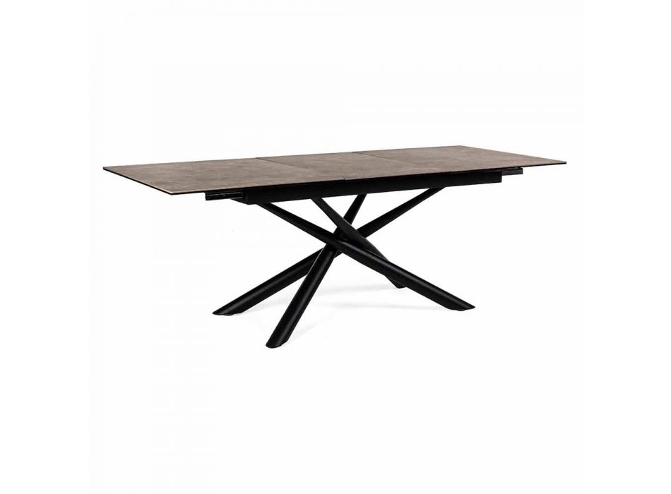 Extendable Table Up to 220 cm in Ceramic and Steel Homemotion - Brianza Viadurini