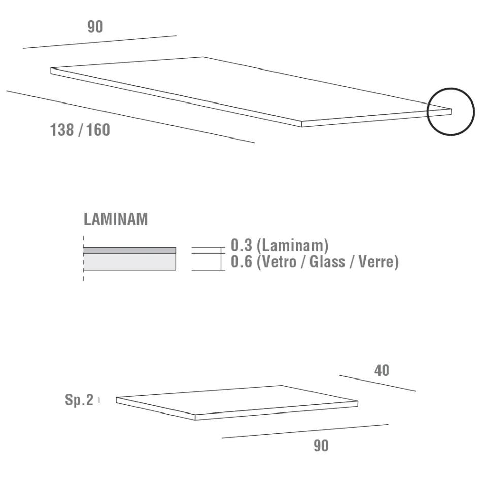 Extendable table up to 240 cm with Laminam top Made in Italy - Maltese Viadurini