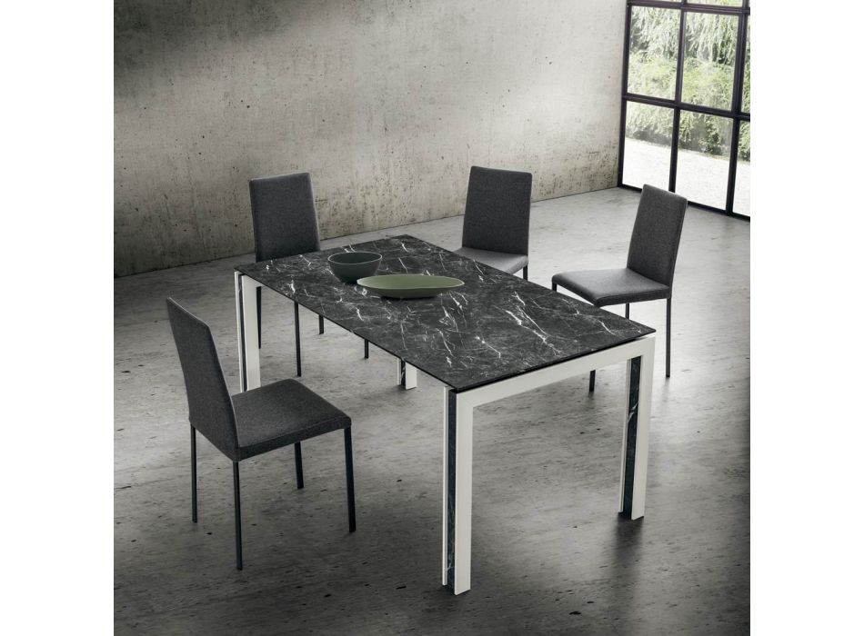 Extendable Table up to 240 cm of Design in Wood and Hpl Made in Italy - Polo Viadurini