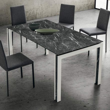 Extendable Table up to 240 cm of Design in Wood and HPL Made in Italy - Polo Viadurini