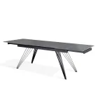 Extendable table up to 240 cm in ceramic and metal - Bouquet Viadurini