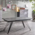 Extendable table up to 240 cm in ceramic and metal - Bouquet Viadurini
