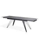 Extendable table up to 240 cm in ceramic and metal - Bouquet Viadurini