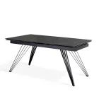 Extendable table up to 240 cm in ceramic and metal - Bouquet Viadurini