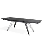 Extendable table up to 240 cm in ceramic and metal - Bouquet Viadurini