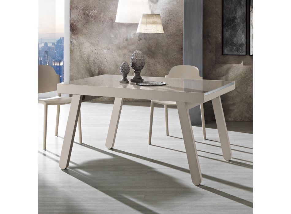 Extendable Table up to 240 cm in Lacquered Wood Made in Italy - Adrienne Viadurini