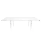 Extendable Table Up to 255 cm in Wood and Plexiglass Made in Italy - Elide Viadurini