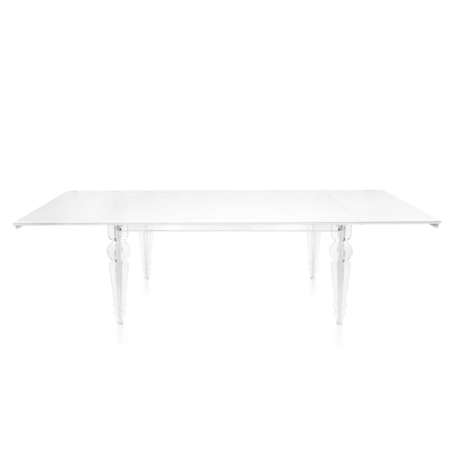 Extendable Table Up to 255 cm in Wood and Plexiglass Made in Italy - Elide Viadurini