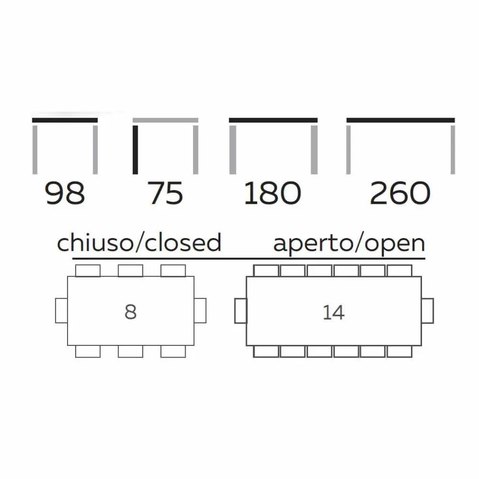 Extendable Table Up to 260 cm in Stoneware, Marble and Wood Made in Italy - Malita Viadurini