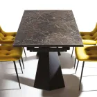 Extendable Table Up to 280 cm in Steel and Matt Ceramic Glass - Viterbo Viadurini