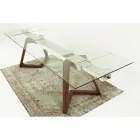 Extendable Table up to 280 cm in Glass and Veneered Wood – Eugrafo Viadurini