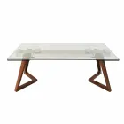 Extendable Table up to 280 cm in Glass and Veneered Wood – Eugrafo Viadurini