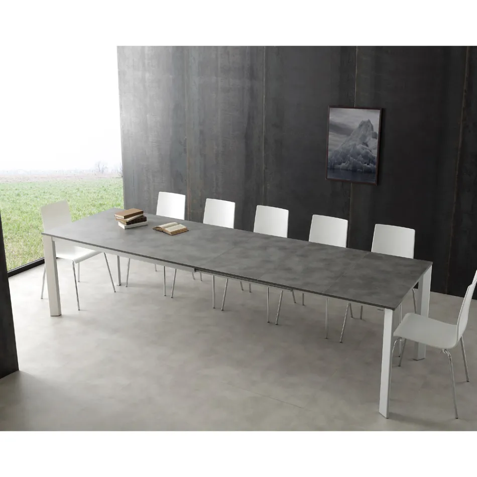 Extendable table up to 3 meters in aluminum and Urbino melamine Viadurini
