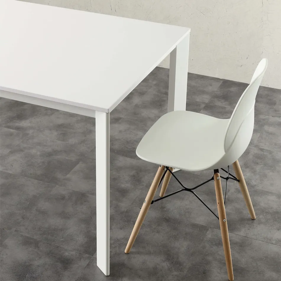 Extendable table up to 3 meters in aluminum and Urbino melamine Viadurini