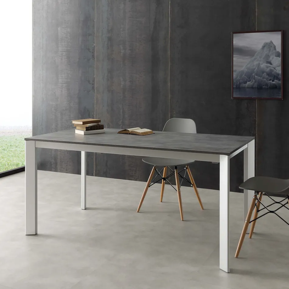 Extendable table up to 3 meters in aluminum and Urbino melamine Viadurini