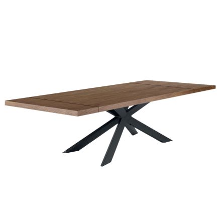 Extendable Table up to 300 cm with Veneered Top Made in Italy - Grotta Viadurini