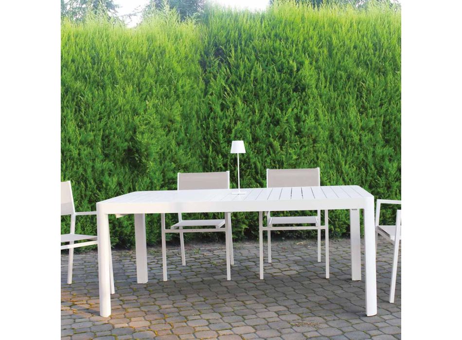 Extendable Outdoor Table up to 300 cm in Painted Aluminum - Glass Viadurini