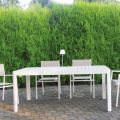 Extendable Outdoor Table up to 300 cm in Painted Aluminum - Glass