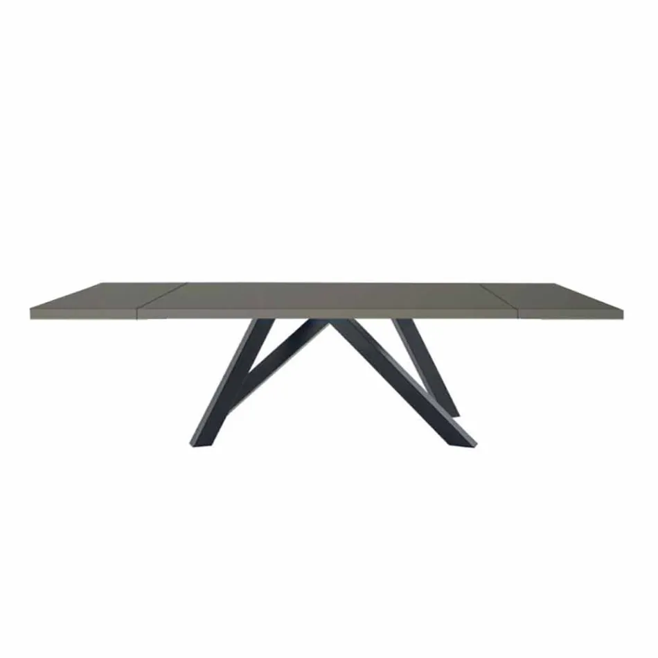 Extendable Table Up to 300 cm in Fenix and Steel Made in Italy - Settimmio Viadurini