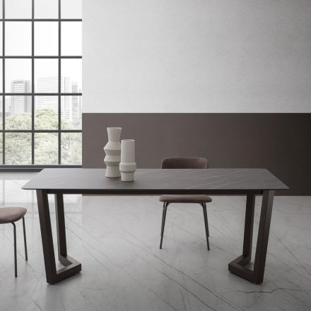 Extendable Table Up to 300 cm in Stratified HPL Made in Italy - Bastiano Viadurini
