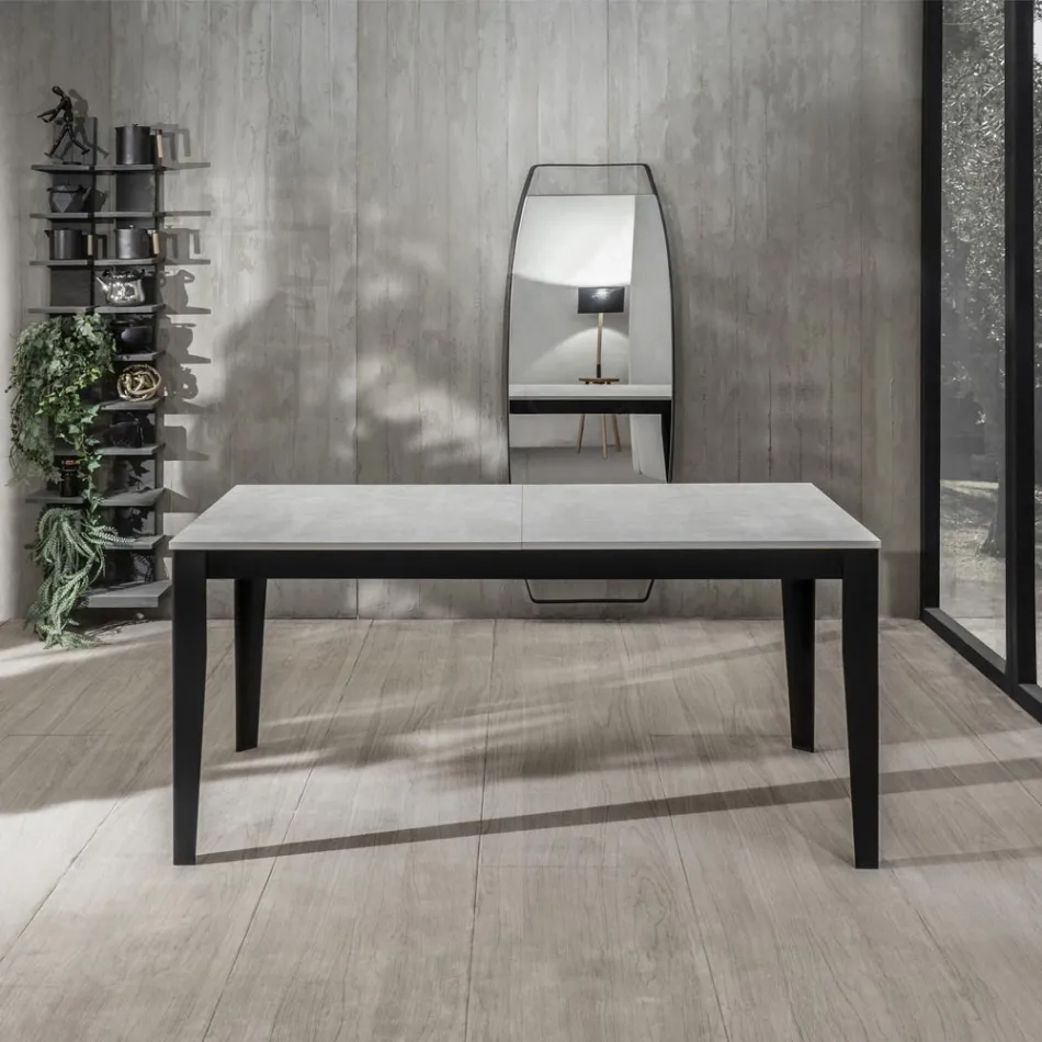 Extendable table up to 316 cm in Melamine and Metal Base - Incense Viadurini