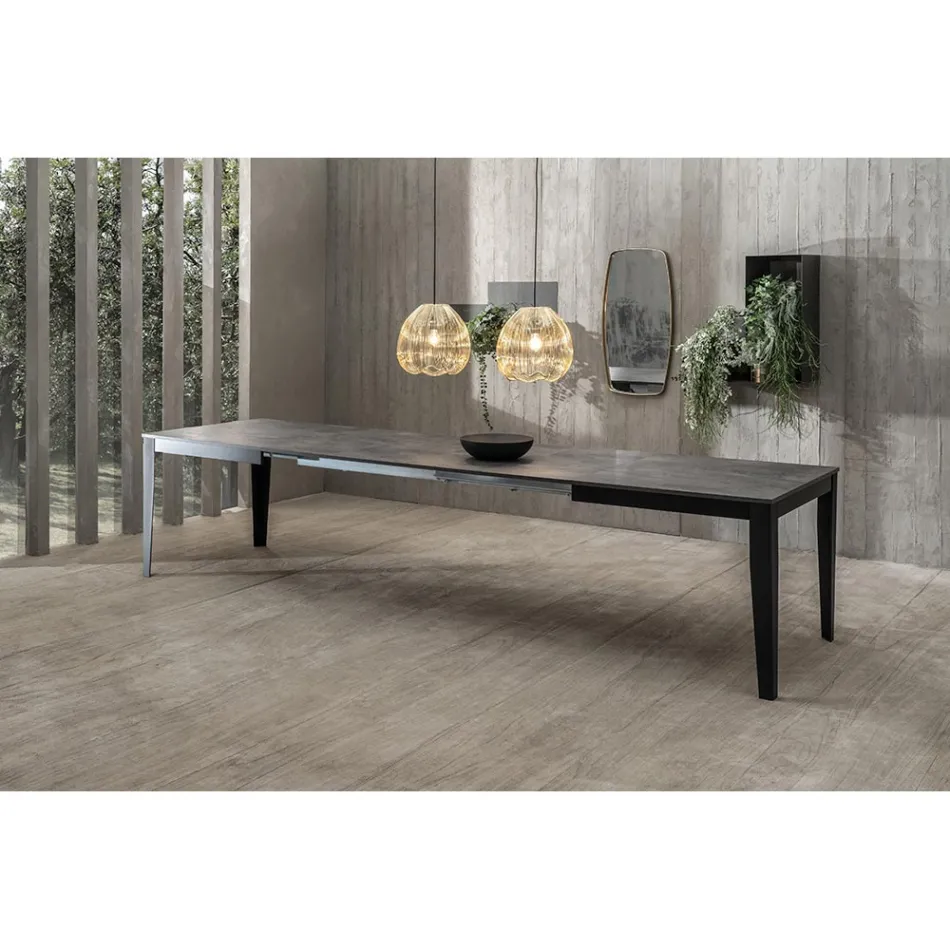 Extendable table up to 316 cm in Melamine and Metal Base - Incense Viadurini