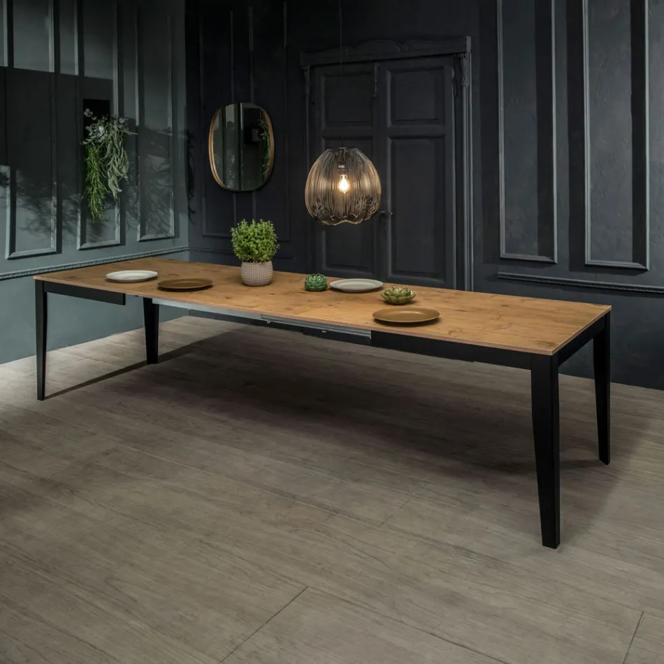 Extendable table up to 316 cm in Melamine and Metal Base - Incense Viadurini