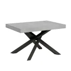 Extendable Table up to 440 cm in Anthracite Iron and Wood Made in Italy - Graffo Viadurini