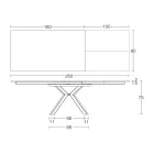 Extendable Table in Polished Calacatta Black Ceramic Starlit - Balia Viadurini