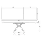 Extendable Table in Polished Calacatta Black Ceramic Starlit - Balia Viadurini